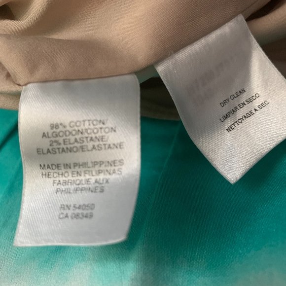 New Nine West Sleeveless Sheath Belted Dress - Turquoise Beige Cream - Picture 8 of 8